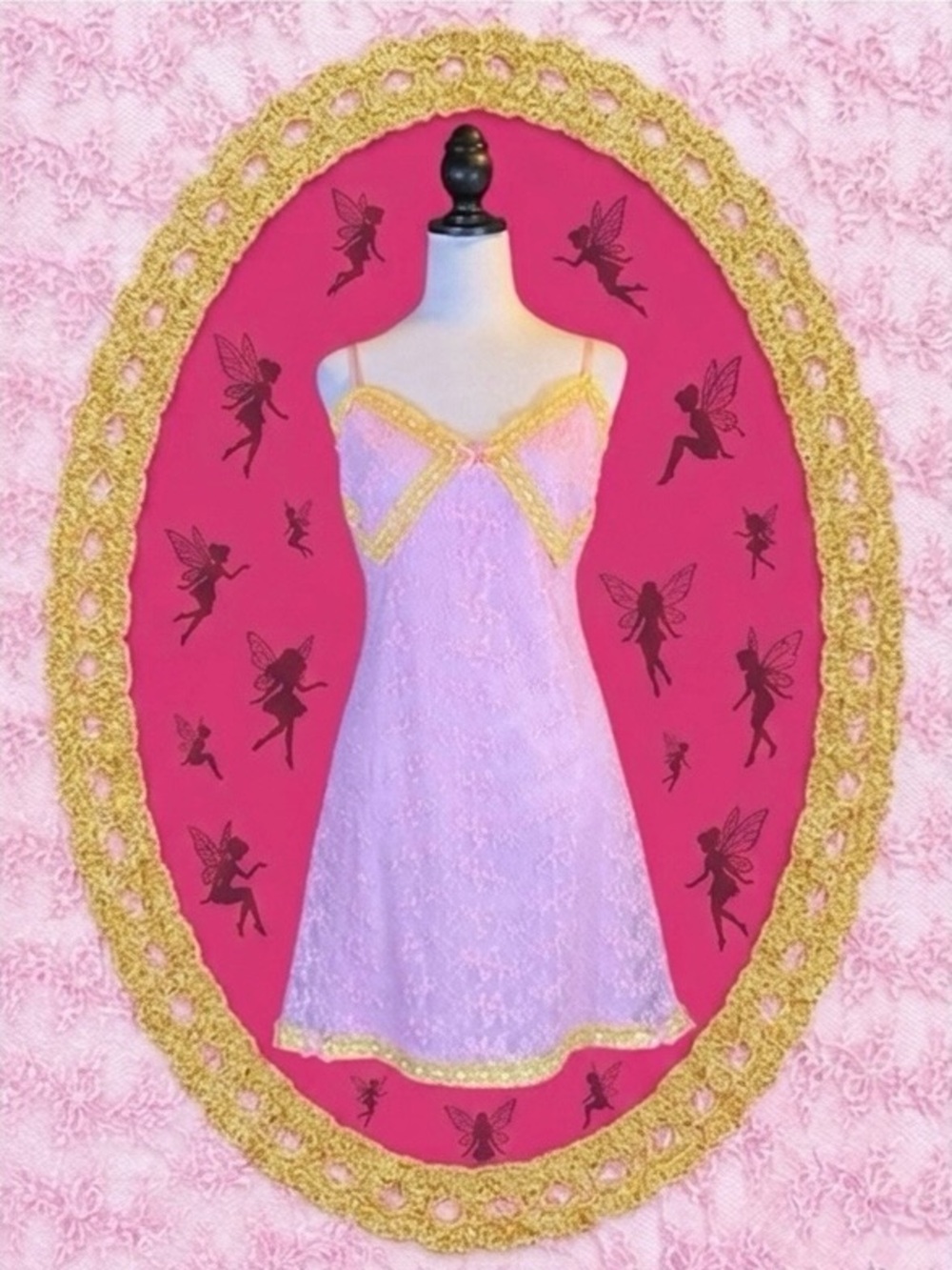 Betsey Johnson NWT Y2K Retro Coquette Fairycore Dollette Princesscore Dress L
